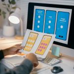 Empathy design: understanding users for meaningful experiences ux designer is reviewing paper prototypes of a mob nlr769m